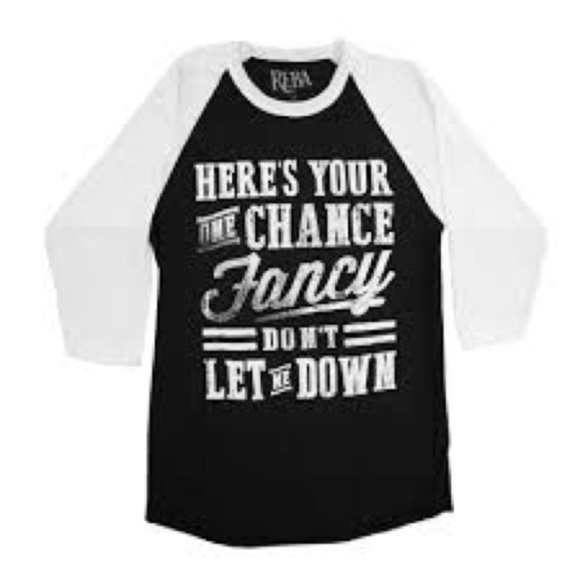 Reba Tops - Reba McEntire Black and White Fancy Raglan Tee Size S